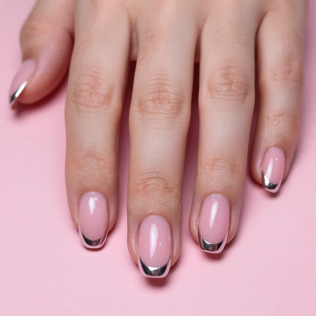 Ispirazione nail art rosa con cristalli