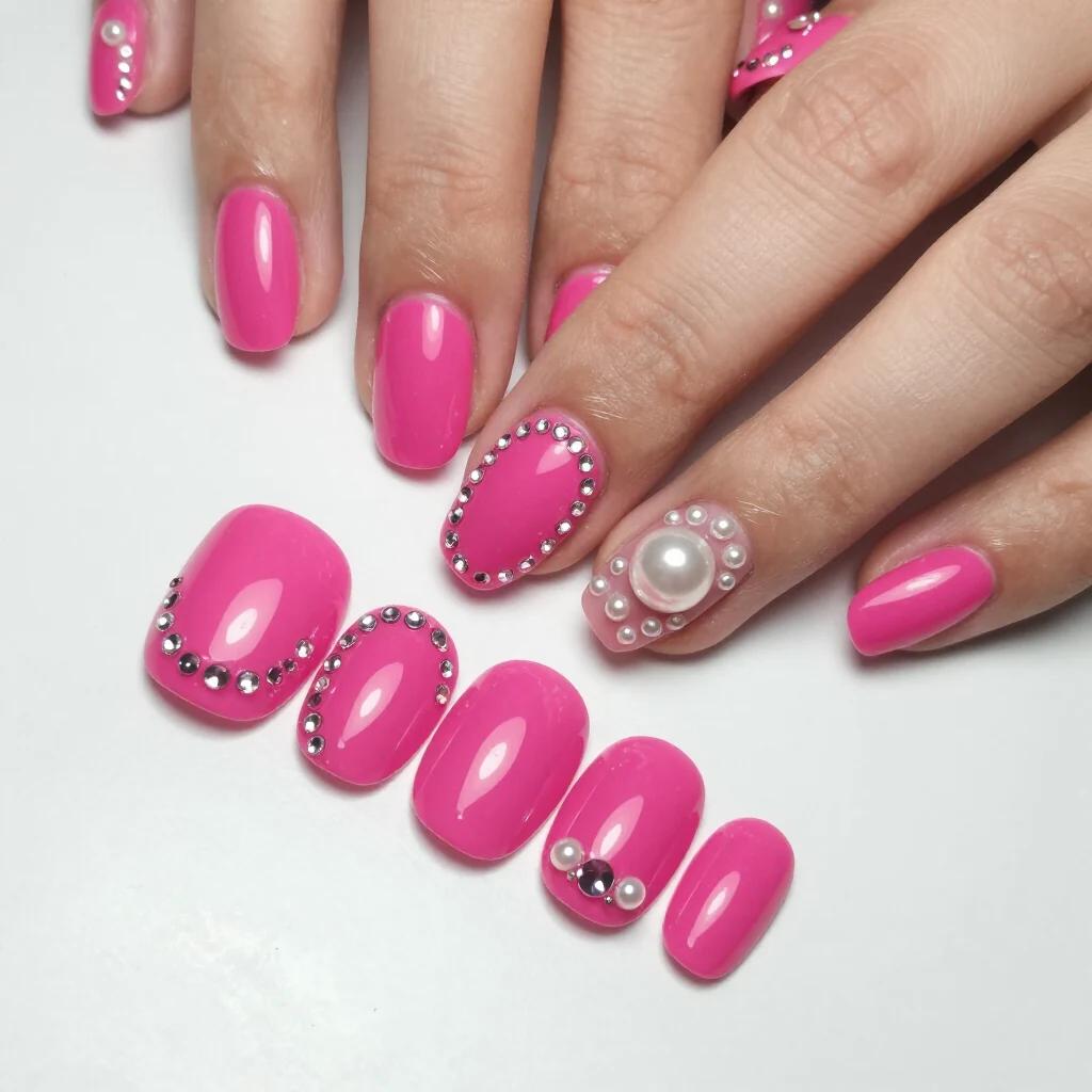 Manicure decorata con charms